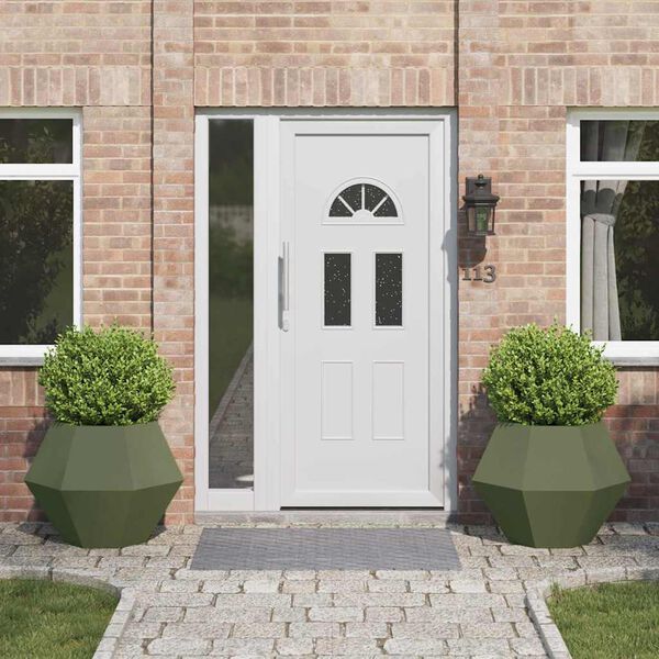 vidaXL Planter 2 pcs Olive Green 75 x 75 x 60 cm Steel