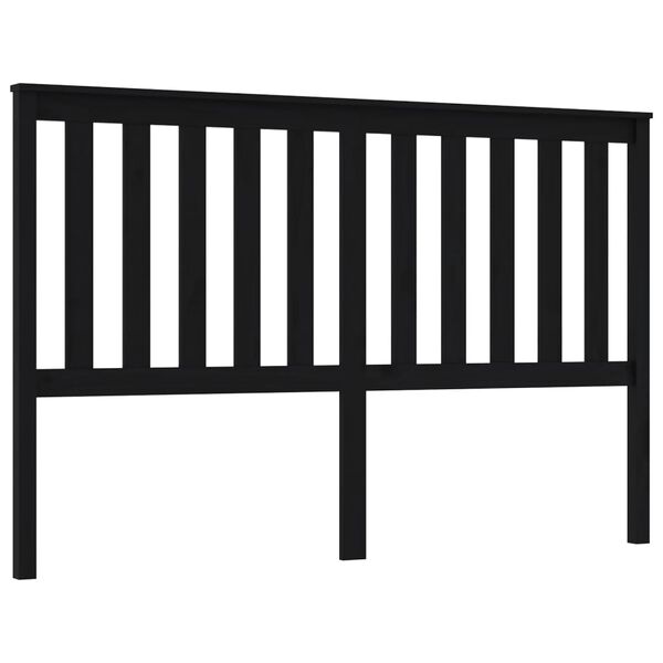 vidaXL Bed Headboard Black 166x6x101 cm Solid Wood Pine