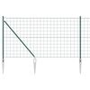 vidaXL Euro Fence with Spikes 10 x 1 m PVC-Coated Steel Green Mesh