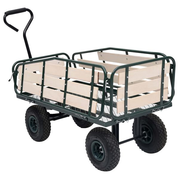 vidaXL Garden Hand Trolley Metal and Wood 250 kg