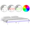 vidaXL LED Bed Frame without Mattress White 140x200 cm Solid Wood