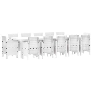 vidaXL Garden Dining Set 13 pcs White and Light grey