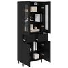 vidaXL Highboard with Drawer 2 pcs Black Oak Engineered Wood and Glass