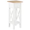 vidaXL Telephone Table | White, Brown | MDF, Pinewood | 27x27x65.5 cm | Storage