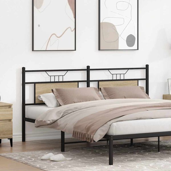 vidaXL Replace Headboard Sonoma Oak 180 cm Engineered Wood and Steel