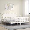vidaXL Bed Frame without Mattress White Super King Size Solid Wood Pine