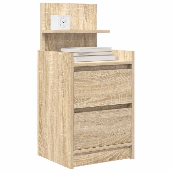 vidaXL Bedside Cabinets with 2 Drawers 2 pcs Sonoma Oak 38x34x80 cm