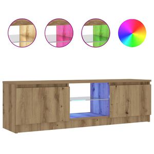 vidaXL TV Cabinet with LED Lights Artisan Oak 120x30x36 cm Engineered Wood