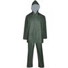 vidaXL Waterproof Heavy-duty 2-piece Rain Suit with Hood Green XL