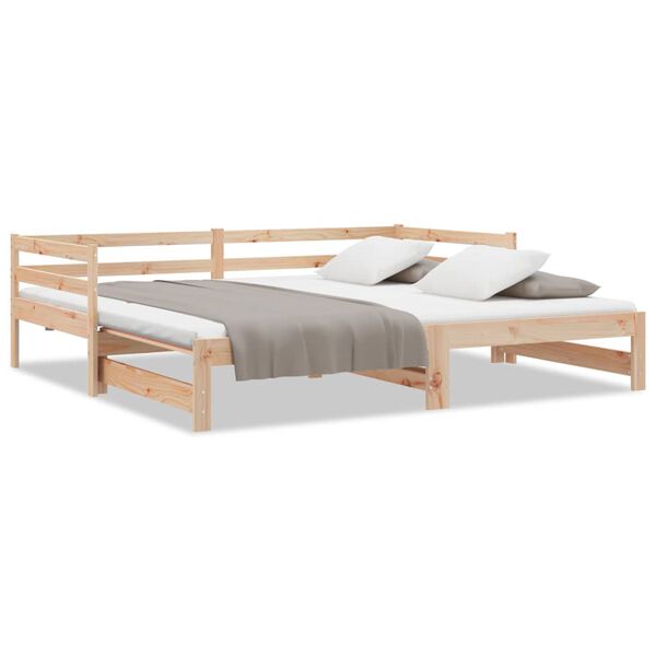 vidaXL Day Bed with Trundle without Mattress 90x200 cm Solid Wood