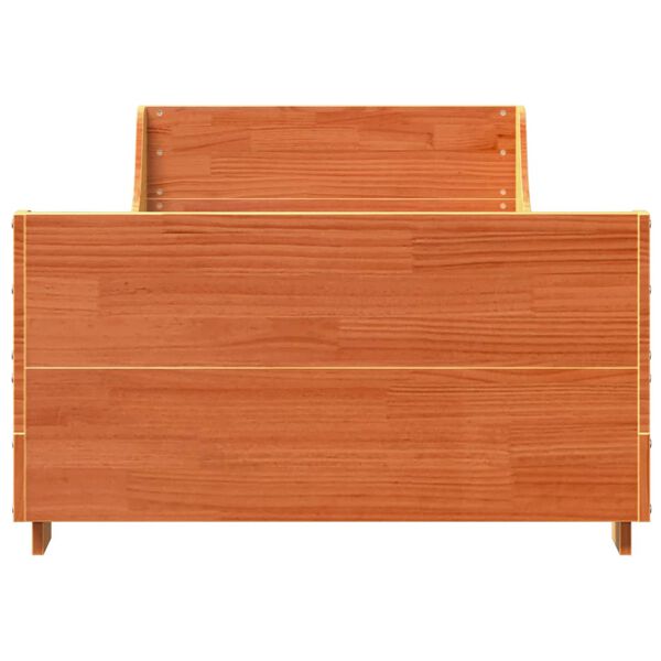 vidaXL Bed Frame without Mattress Wax Brown 100x200 cm Solid Wood Pine