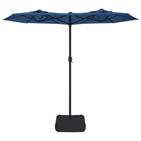 vidaXL Double-Head Garden Parasol Azure Blue 316x145 cm