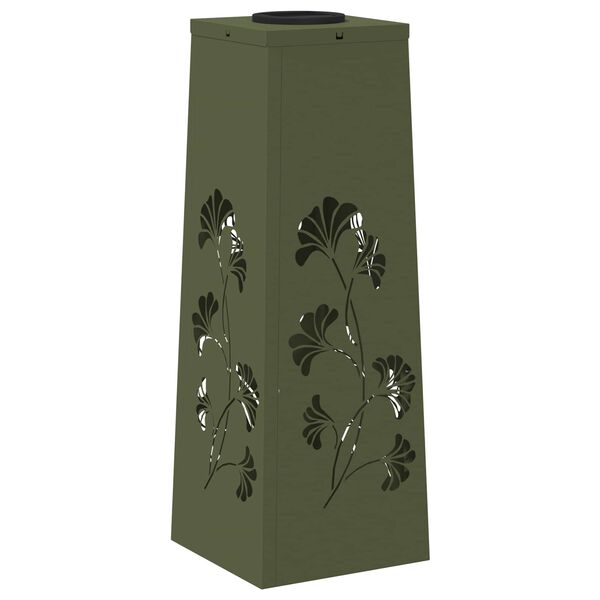 vidaXL Solar LED Pathway Light 2 pcs Olive Green Cold Rolled Steel