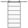 vidaXL Sliding Door with Hardware Set Black 102x205 cm ESG Glass