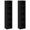 vidaXL CD Cabinets 2 pcs Black Oak 21x16x93,5 cm Engineered Wood