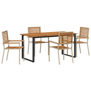 vidaXL Garden Dining Set 5 pcs Beige Solid Acacia Wood