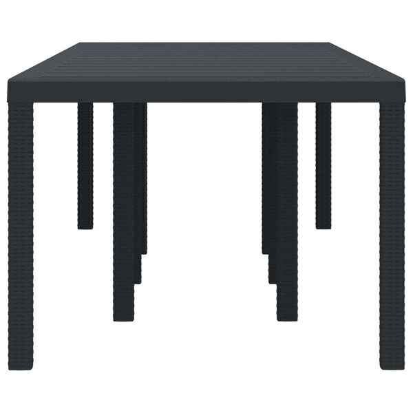 vidaXL Garden Dining Table Anthracite 250 x 100 x 73 cm Poly Rattan