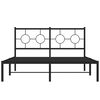 vidaXL Metal Bed Frame without Mattress with Headboard Black 140x200cm
