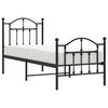 vidaXL Metal Bed Frame without Mattress with Footboard Black 75x190cm