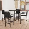 vidaXL 5 Piece Garden Bar Set Poly Rattan Black