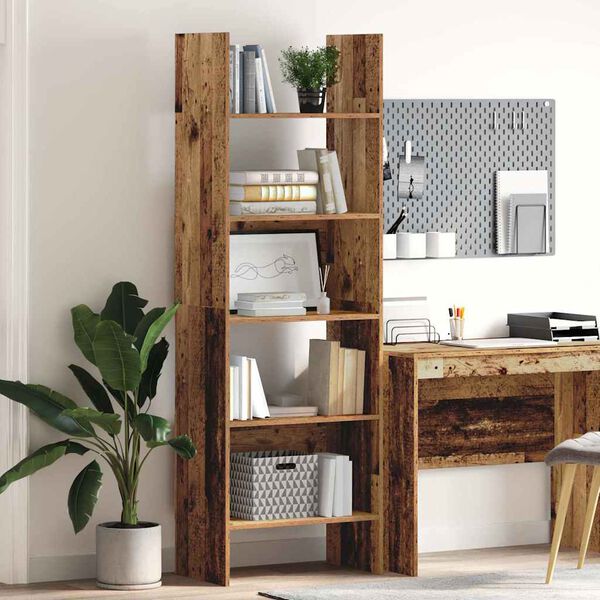 vidaXL Book Cabinet Old Wood 60 x 35 x 180 cm Engineered Wood