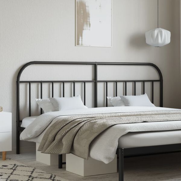 vidaXL Metal Replace Headboard Black 200 cm