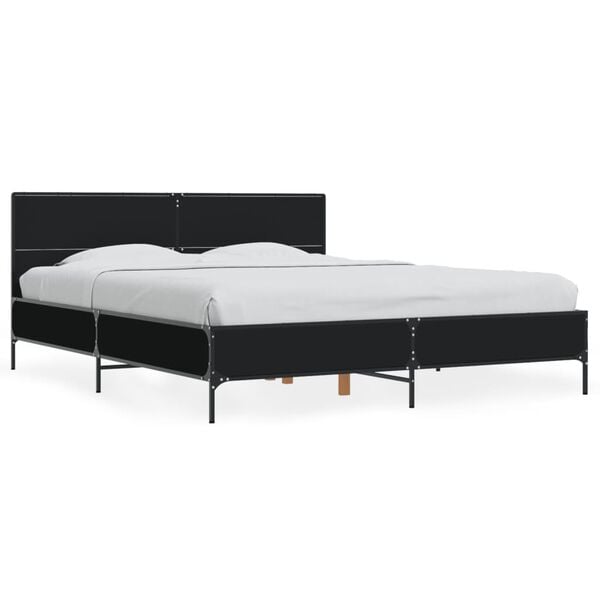 vidaXL Bed Frame without Mattress Black 160x200 cm