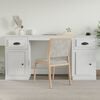 vidaXL Desk with Cabinet White Engineered Wood