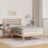 vidaXL Bed Frame with Headboard Brown 75 x 190 cm Solid Pine Wood