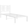 vidaXL Metal Bed Frame without Mattress with Headboard White 80x200cm