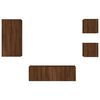 vidaXL 4 Piece TV Wall Cabinets with LED Lights Brown Oak