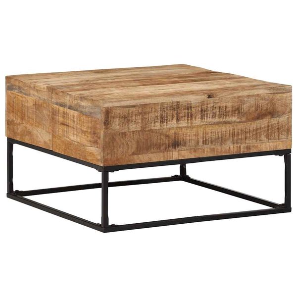 vidaXL Coffee Table 68x68x41 cm Rough Mango Wood