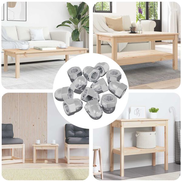 vidaXL Nut 12 pcs Silver M6 x 10 mm Iron