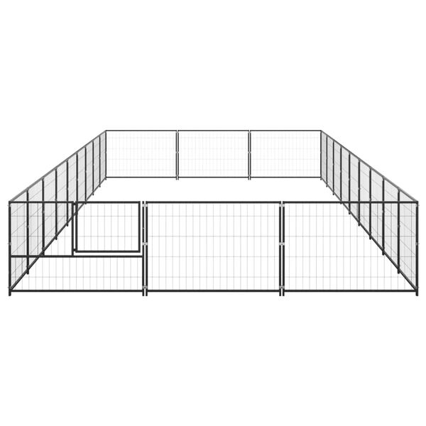 vidaXL Dog Kennel Black 27 m&sup2; Steel
