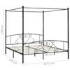 vidaXL Bed Frame without Mattress with Canopy Black 200x200 cm Metal