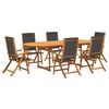 vidaXL 9 Piece Garden Dining Set Solid Wood Acacia and Textilene
