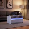 vidaXL Coffee Table with LED Lights White Engineered Wood
