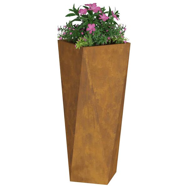 vidaXL Planter Rusty 30 x 30 x 75 cm Weathering Steel