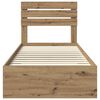 vidaXL Bed Frame with Drawer with Headboard Manual Engineered Wood