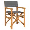 vidaXL Folding Director's Chairs 2 pcs Grey Solid Wood Teak