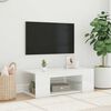 vidaXL TV Cabinet with LED Lights High Gloss White 90x39x30 cm