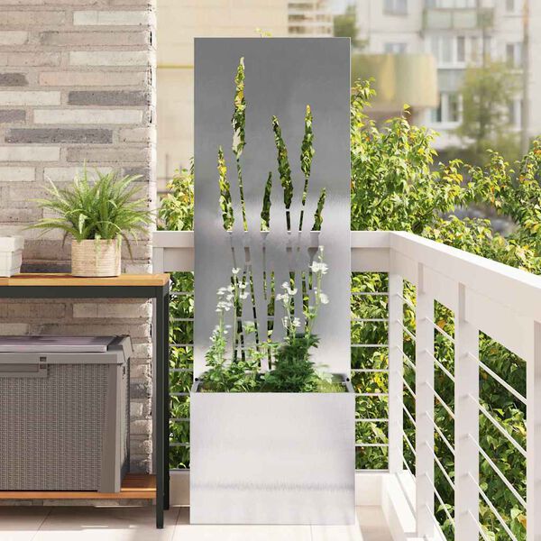 vidaXL Garden Privacy Screen Sliver 50 x 140 cm Stainless steel