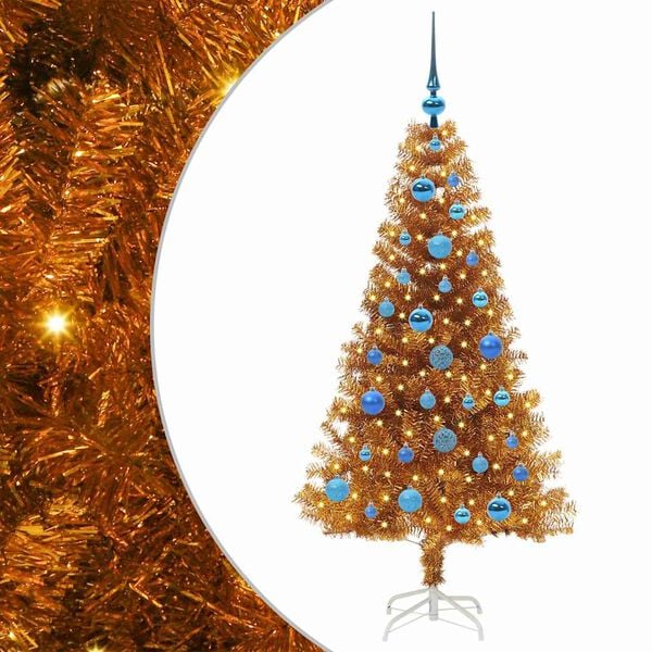 vidaXL Christmas Tree with 150 LEDs with Stand Gold 150 cm PET