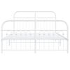vidaXL Metal Bed Frame without Mattress with Footboard White 137x190cm