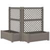 vidaXL Big Planter with Trellis 2 pcs PP Grey