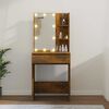 vidaXL Dressing Table with LED Smoked Oak 60x40x140 cm