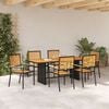 vidaXL Garden Dining Set 7 pcs Black Poly Rattan