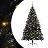 vidaXL Artificial Pre-lit Christmas Tree Black 240 cm PVC