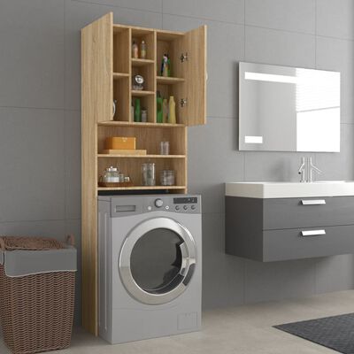 vidaXL Washing Machine Cabinet Sonoma Oak 64x25.5x190 cm