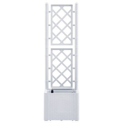vidaXL Garden Raised Bed with Trellis and Self Watering System White